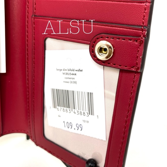 Kate♠️Spade LG Slim Bifolder Wallet Cameron Red - Picture 4 of 7